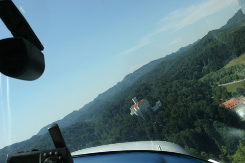 Strafing the castle...