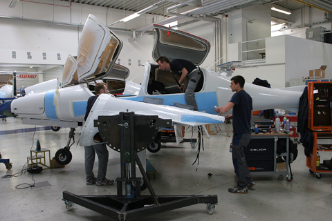 Starting to grow into a recogniseable aircraft again. The elements from the previous photos are here being joined to the rest of the fuselage