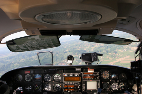 Diving down toward the stadium, with the airspeed needle creeping into the yellow arc. On our first pass we hit in excess of 185 knots indicated