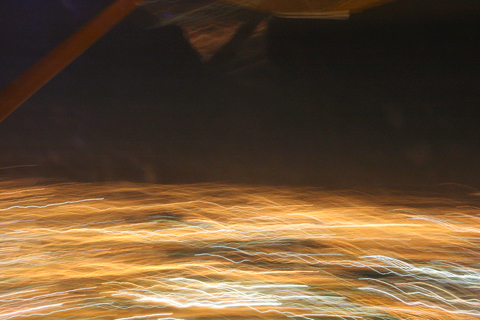 Something a little different :). A motion-blurred Zagreb from 3,000 feet during Night VFR training