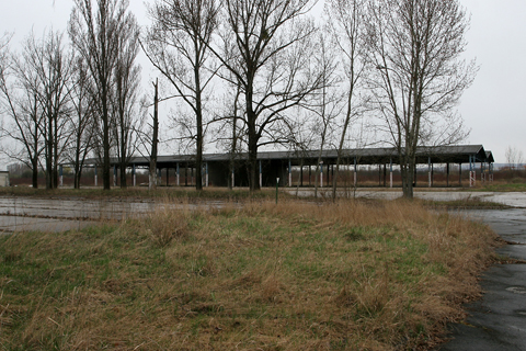 The view from another access path. The weather was perfectly suited to the general feel of abandonment...