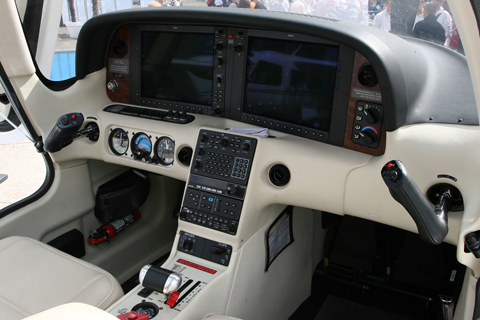 The Cirrus Perspective - by Garmin - suite on this specced-up SR-22 G3 demonstrator. The aircraft was also equipped with the TKS deicing system and ballistic recovery chute