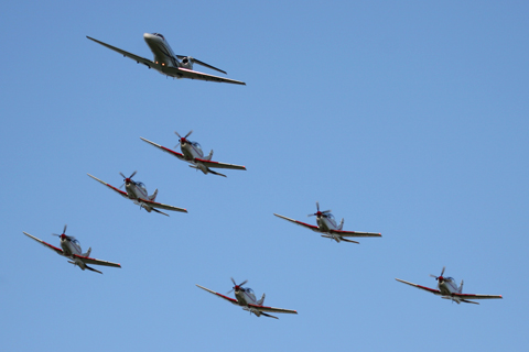 Heading out for a flyby above the "Radar festival" music event being held nearby. Don't know what was better - listening to Santana or watching this lot fly low overhead :)
