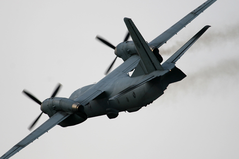 The two 5110 HP AI-20DM turboprops on the An-32 are very efficient - at turning fuel to smoke :). Honestly, I don't see why the AF bothered painting them in air superiority grey... you can see the smoke trail for miles away!