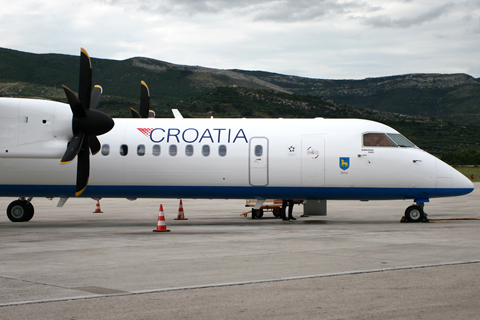 Christened "Istra" after the Istrian peninsula (and an ATR-42 of the same name), 9A-CQC was at the this time the newest Q400 in the inventory (the previous two being 9A-CQA and -CQB)