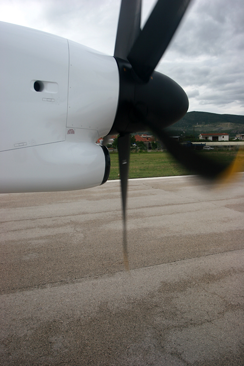 CQC_003 Spooling up the 5,070 HP Pratt & Whitney Canada PW150A on takeoff down Split's RWY 05