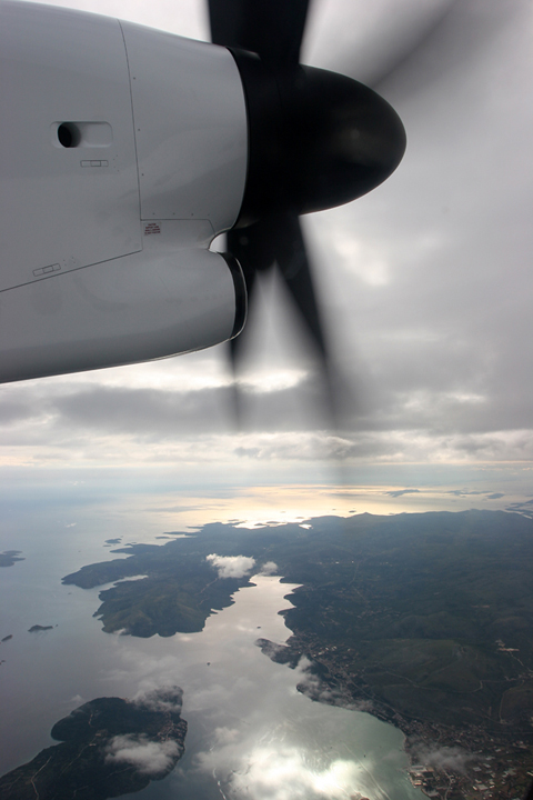 CQC_005 The Trogir area south of Split as we rocket to our 23,000 ft cruise altitude