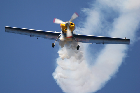 You gotta love city centre airshows... the Flying Bulls solo pulling up just above me