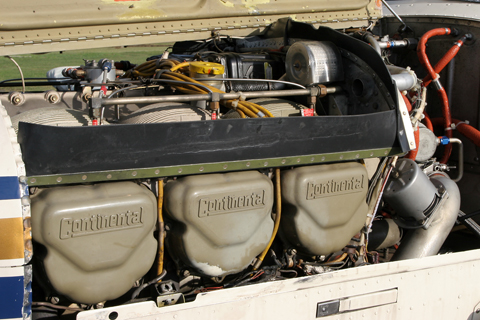And finally the "big guns" - the whopping large (as far as these thing go nowadays) Continental IO-550, developing 300 HP in the Beech A36 Bonanza. To put it into perspective, 500 cu in is about 9 liters, which is truck engine range :)