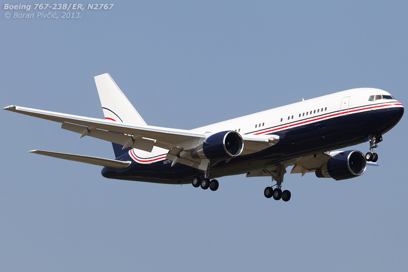 As clean and tidy as if it had just rolled off the production line - and not way back in 1987 - the Google jet is seen in the final moments of its approach to RWY 05. Even though it's very nice to see a private 767, the aircraft is a bit disappointing... considering its owner, I was expecting it to be pasted full of ads for cameras, safety jackets and spotter days