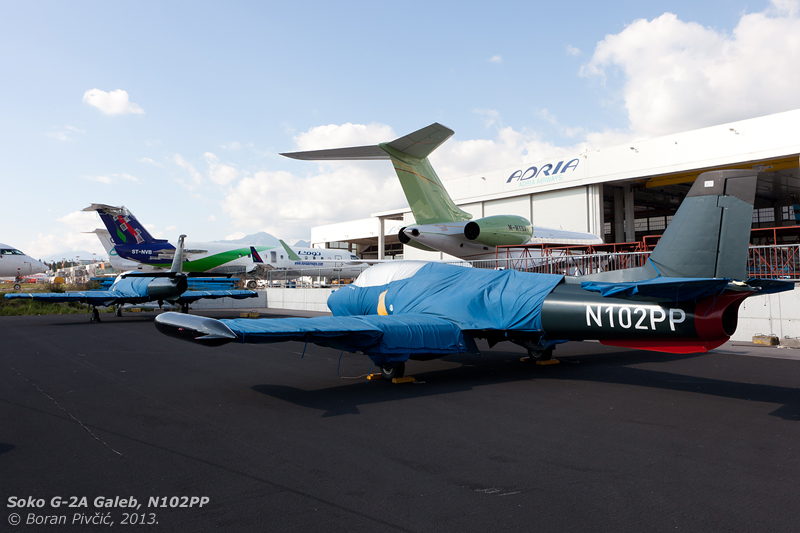 A selection for all tastes: a pair of Galebs for fun, a Global 6000 for travel... and a former Malev CRJ registered in Sudan and dumped at Ljubljana as a conversation piece in the bar at night