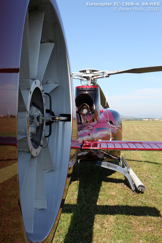 A Sud invention, the Fenestron tail rotor has pretty much become the defining characteristic of most Eurocopter designs. Heavier and more complicated than a conventional tail rotor, the Fenestron is also noticeably quieter, while its much higher mass flow does wonders for maneuverability (especially in tight spots)