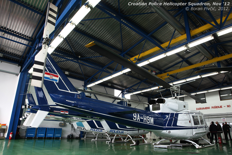 Welcome to (what used to be) Bell Country! Pictured almost a year before the arrival of the first EC-135s, this is the fleet that had staunchly served the Police for 22 long years... (a number made even more impressive by the fact that all of these machines are 1978-79 vintage - save for HBC in the back, which had rolled off the line in 1972)