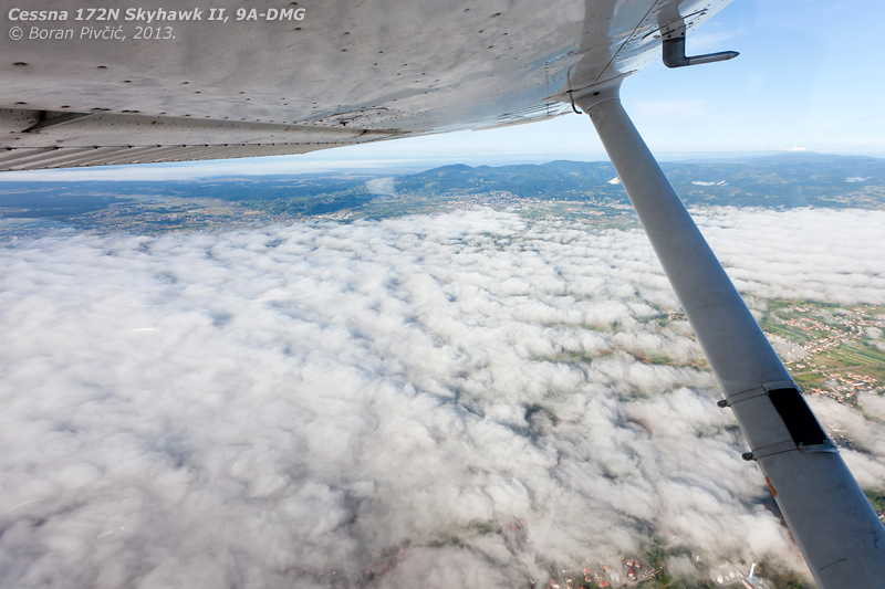 The fog I go on about so often seen from a slightly different perspective. Lying in a depression in the surrounding terrain - and built above an extensive underground water system - Zagreb frequently disappears in visibilities as low as 50 meters, while a couple of miles away one can enjoy clear sunshine...
